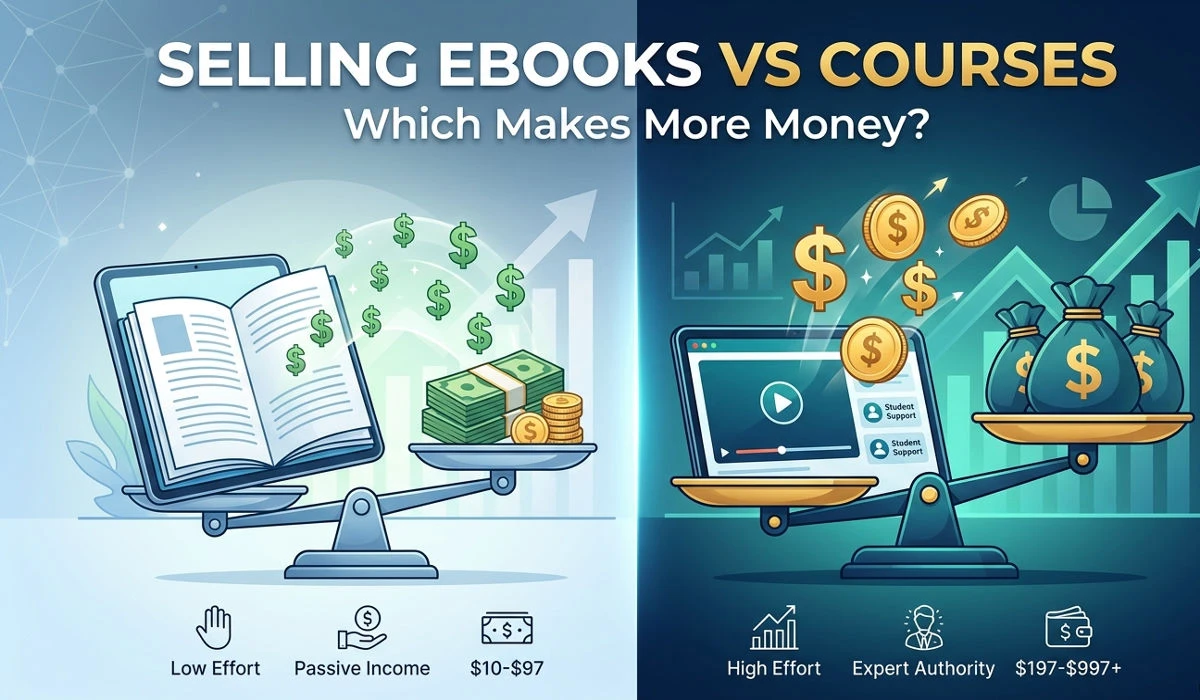 selling ebooks vs courses